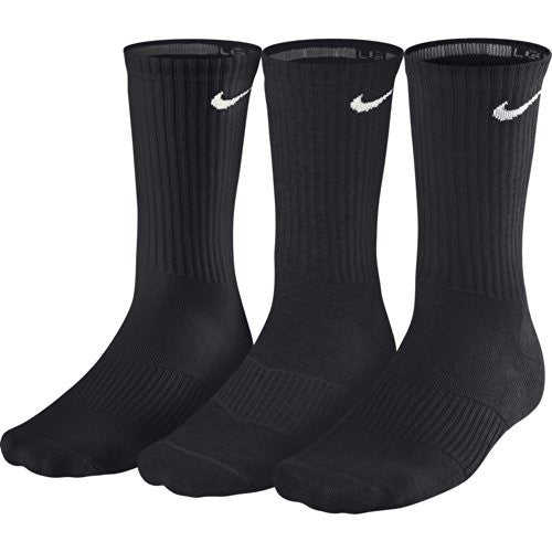 Nike Cotton Cushion Crew Socks - X-Large (Men's Size 12-15) - Black (Pack of 3)