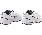 Nike Men's NIKE AIR MONARCH IV (4E) RUNNING SHOES -10.5;   White / Metallic Silver-Midnight Navy