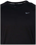 Nike Mens Dri-Fit Miler UV Short Sleeve Running Shirt-Black-Medium