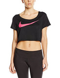 Nike Women's Dri-Fit Swoosh Training Crop Top-Black-Medium