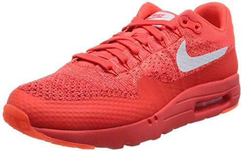 Nike Mens Air Max 1 Ultra Flyknit, BRIGHT CRIMSON/WHITE-UNIVERSITY RED, 7 M US