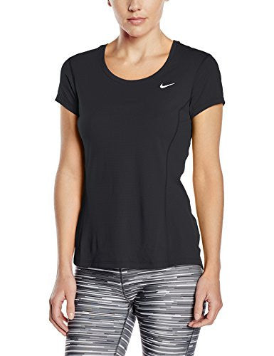Nike Womens Dri-FIT? Contour Short Sleeve Black/Reflective Silver T-Shirt MD