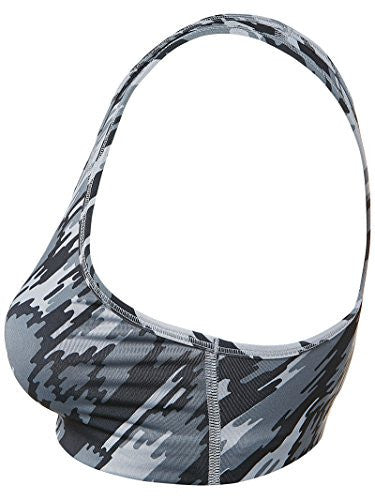 Nike Women's Pro Classic Swoosh Overdrive Printed Sports Bra (Small, Black/Cool Grey)