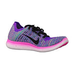 NIKE WOMEN'S WMNS FREE RN FLYKNIT, PINK BLAST/BLACK-RACER BLUE-CLEAR JADE, 7.5 M US