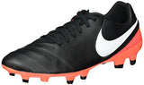 Nike Men's Tiempo Genio II Leather Fg Black/White Hyper Orange Volt Soccer Cleat 11 Men US