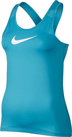 Nike Women's Pro Athletic Tank Top Lt Blue Fury/White (S, 447 Lt Blue Fury)