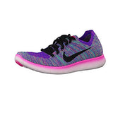 NIKE WOMEN'S WMNS FREE RN FLYKNIT, PINK BLAST/BLACK-RACER BLUE-CLEAR JADE, 7.5 M US