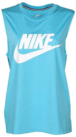 Nike Women's Signal Muscle Tank 819855 (Small, Omega Blue/White)
