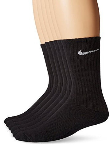 Nike Performance Cushion Crew Socks (6 Pack), Large, Black/White