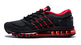 Onemix Men's Air Running Shoes, Light Gym Outdoor Walking Sneakers Black Red Size 8.5 D(M) US