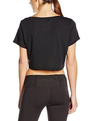 Nike Women's Dri-Fit Swoosh Training Crop Top-Black-Medium