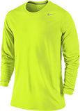 Nike Mens Legend Poly Long Sleeve Dri-Fit Training Shirt Volt/Carbon Heather 377780-731 Size Large