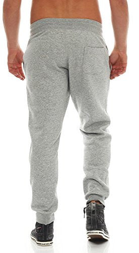 Nike Air Mens Fleece Jog Pants Slim Fit Sweatpants Fleece Black/Grey 727369 (L, Grey)