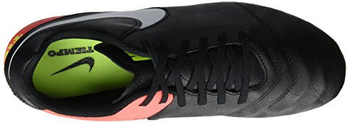 Nike Men's Tiempo Genio II Leather Fg Black/White Hyper Orange Volt Soccer Cleat 11 Men US