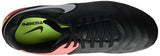 Nike Men's Tiempo Genio II Leather Fg Black/White Hyper Orange Volt Soccer Cleat 11 Men US