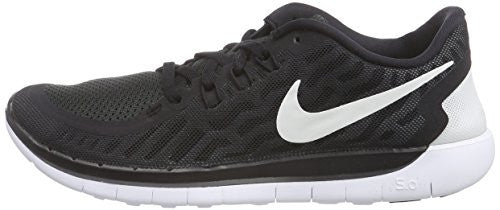 Nike Kids Free 5.0 Black/White/Dark Grey/Cl Grey Running Shoe 7 Kids US