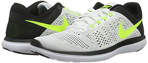 Nike Mens Flex 2016 Rn Running Shoe (10 D(M) US, White/Volt Black)