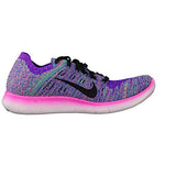 NIKE WOMEN'S WMNS FREE RN FLYKNIT, PINK BLAST/BLACK-RACER BLUE-CLEAR JADE, 7.5 M US