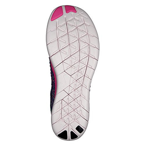 NIKE WOMEN'S WMNS FREE RN FLYKNIT, PINK BLAST/BLACK-RACER BLUE-CLEAR JADE, 7.5 M US