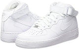 Nike Mens Air Force 1 Mid 07 Basketball Shoes White/White 315123-111 Size 10