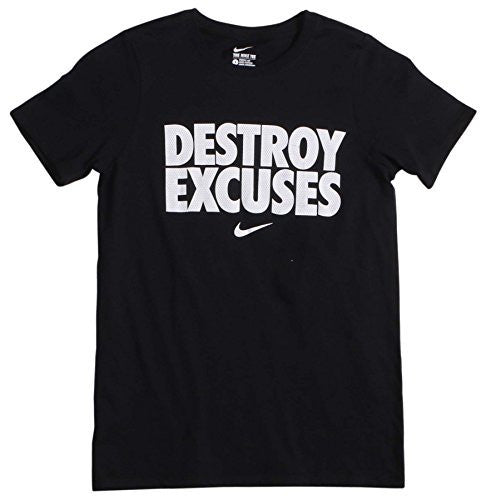 Nike Big Boys' (8-20) Destroy Excuses Graphic T-Shirt-Black-Medium