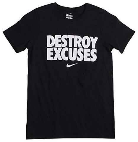 Nike Big Boys' (8-20) Destroy Excuses Graphic T-Shirt-Black-Medium
