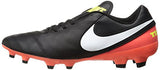 Nike Men's Tiempo Genio II Leather Fg Black/White Hyper Orange Volt Soccer Cleat 11 Men US