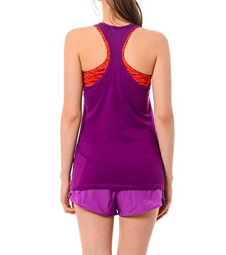 Nike Dri-FIT Women's Swoosh Racerback Tank Top (Large, Purple - Violett/Schwarz)