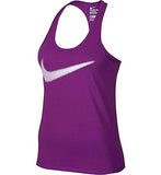 Nike Dri-FIT Women's Swoosh Racerback Tank Top (Large, Purple - Violett/Schwarz)