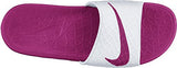 Nike Women's Benassi Solarsoft Slide Sandal, White/Fire Berry, 8 M US