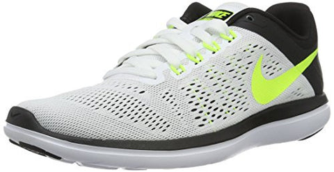 Nike Mens Flex 2016 Rn Running Shoe (10 D(M) US, White/Volt Black)