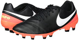 Nike Men's Tiempo Genio II Leather Fg Black/White Hyper Orange Volt Soccer Cleat 11 Men US