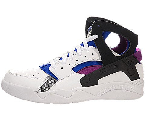 Nike Mens Air Flight Huarache PRM QS, WHITE/BLACK-LYON BLUE-BOLD BERRY, 10.5 M US