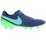 Nike Men's Tiempo Legacy II Leather FG Soccer Cleat (Sz. 7) Coastal Blue, Rage Green