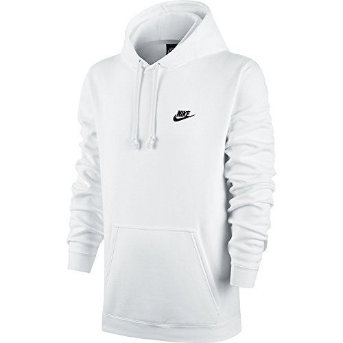 Nike Mens Sportswear Pull Over Club Hooded Sweatshirt - X-Large - White/Black