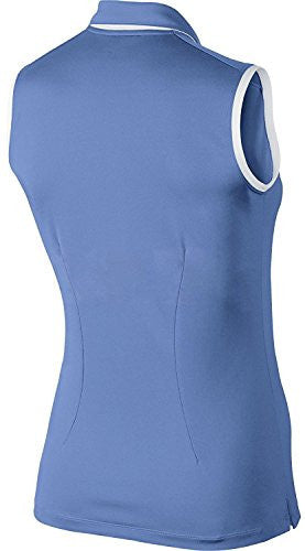 Nike Women's Dri-FIT Victory Sleeveless Golf Polo (Large, University Blue (486) / White/University Blue)