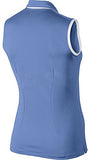 Nike Women's Dri-FIT Victory Sleeveless Golf Polo (Large, University Blue (486) / White/University Blue)