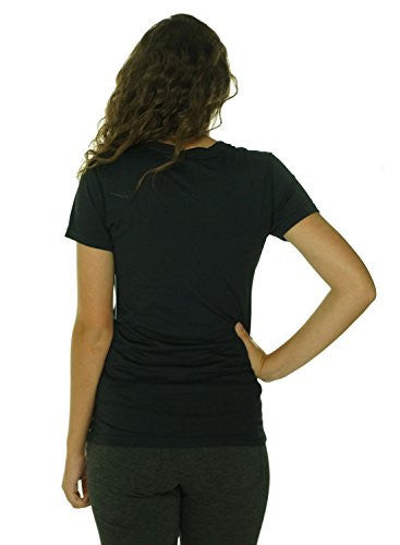 Womens Nike Regular Legend SS V-Neck T-Shirt Black/Cool Grey/White Size X-Large