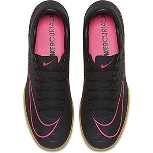 Nike Men's Mercurialx Victory VI IC Indoor Soccer Shoe (Sz. 10.5) Black, Pink