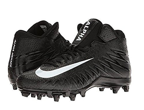 Nike Alpha Menace Varsity Mid Men's Football Cleats (15 D(M) US, Black/White/White)