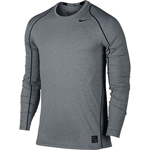 Nike Mens Pro Cool Long Sleeve Training Shirt Carbon Heather/Black 703100-091 Size Small