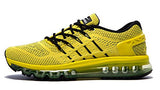 Onemix Men's Air Running Shoes, Light Gym Outdoor Walking Sneakers Yellow Black Size 8.5 D(M) US