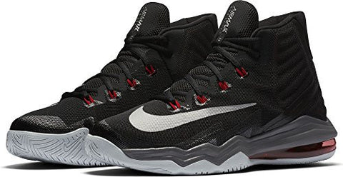 Nike Men's Air Max Audacity 2016 Black/Metallic Silver/University Red Basketball Shoe 10.5 Men US