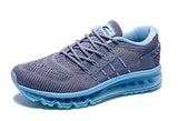 Onemix Men's Air Running Shoes, Light Gym Outdoor Walking Sneakers Grey Blue Size 8.5 D(M) US