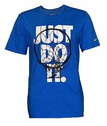 Nike Men's "Just Do It" Hoops Blue T-Shirt (X-Large)