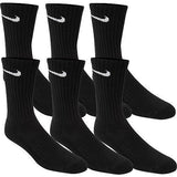 Nike Men's Dri-Fit Cushioned Crew Socks - 3 Pack (Black, Shoe Size: 8-12)