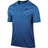 Nike Mens Dry Knit Dri-Fit Short Sleeve Training Shirt Blue (Small)