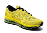 Onemix Men's Air Running Shoes, Light Gym Outdoor Walking Sneakers Yellow Black Size 8.5 D(M) US