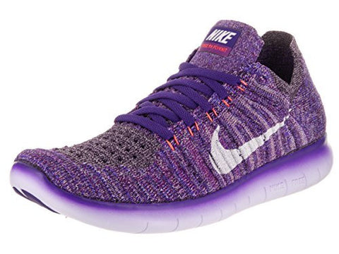 Nike Women's Free Rn Flyknit Grnd Purple/Wht/Brt Mng/Plm Fg Running Shoe 9 Women US