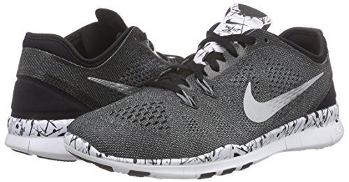 Nike Womens Free 5.0 Tr Fit 5 Prt Training Shoe (8 B(M) US, Black/Mtllc Slver/White/Cl Gry)